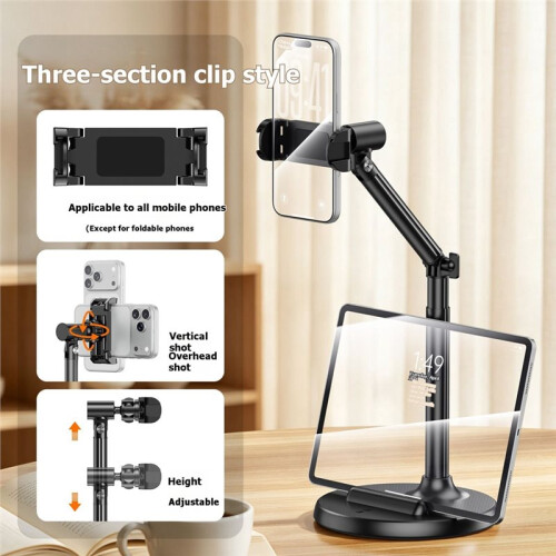 Mobile Phone Holder with Adjustable Height, Rotatable Multifunctional for Live Video Recording, Watching TV B 1