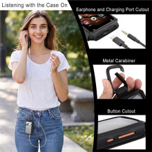 MP3-Player-Tasche für INNIOASIS G1 und G3, PU-Reisetasche mit Metallkarabiner und Sichtfenster