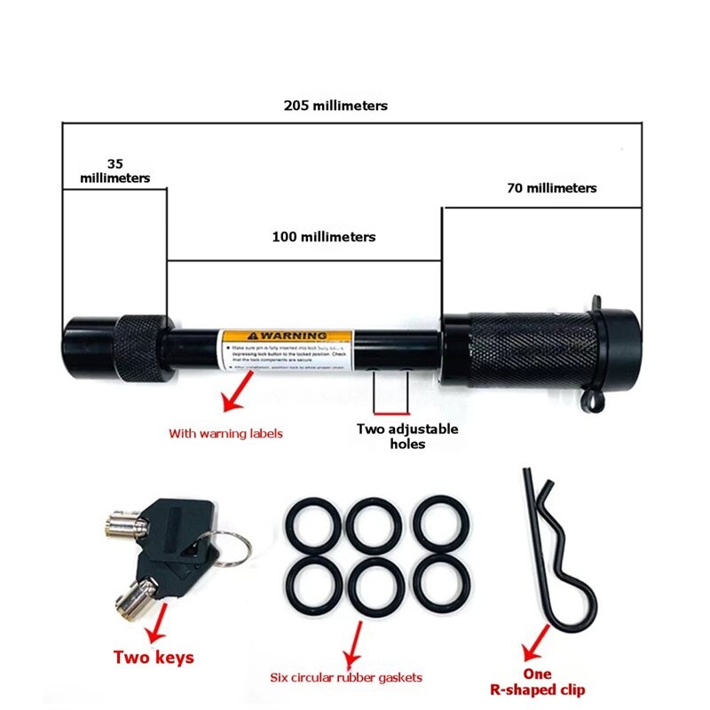 Lock Accessory For R D 5/8-Inch Trailer Hitch Lock -Heavy-Duty Anti-Theft Pin Lock (Includes ...