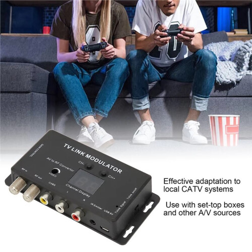TM70RG TV Link Modulator Support PAL /NTSC Adjustable Output Gain Electronic UHF Home Converter RF Modulator 1
