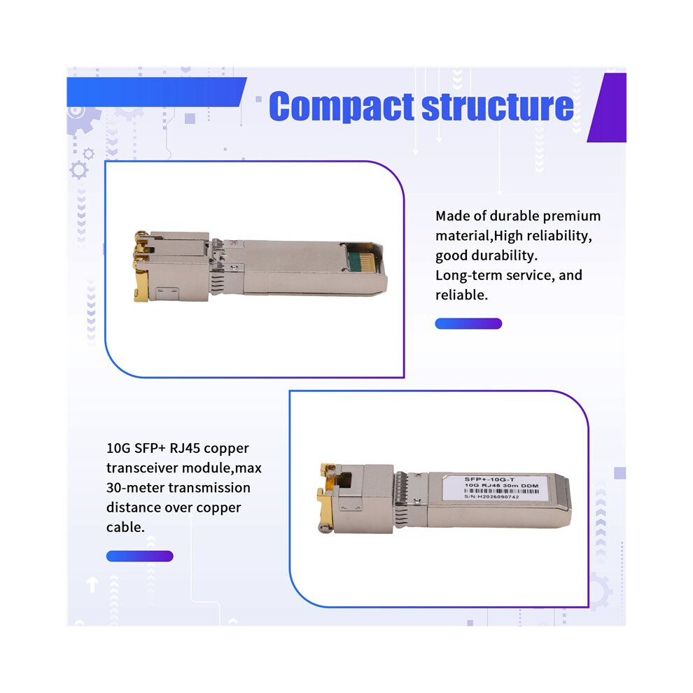 10Gb SFP+ Module 10G SFP+ to RJ45 Copper Transceiver Module 1.25/2.5/5 ...