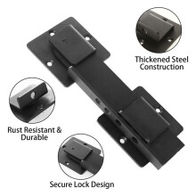 Cerradura de Pestillo Abatible de 9" con 4 Orificios para Candado, Pestillos de Puerta Ajustables de Acero Al Carbono Extra Resistente de 4 mm, para