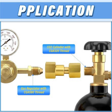 Brass CGA-320 to CGA-580 Cylinder Adaptor GasTank Adapter CO2Carbon Dioxide to Argon Flowmeter for CO2Tank