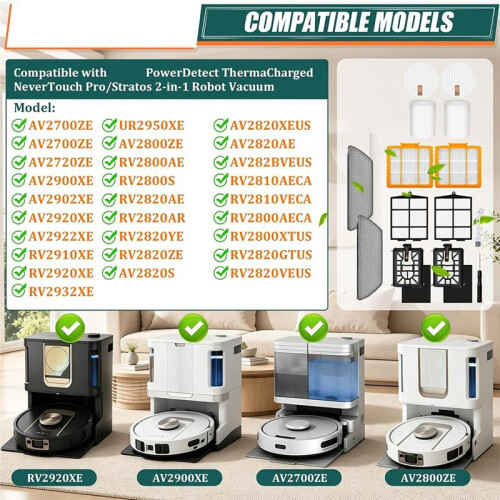 Filters Replacement for  PowerDetect NeverTouch Pro Vacuum - Complete Kit 2