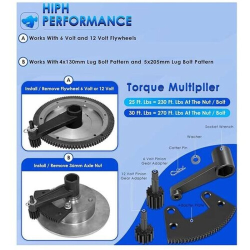 1set 000133 Torque Multiplier Leverage Tool Set for Classic  Bug Remove Install 36mm Axle Nut&Flywheel Gland Nut 1