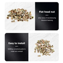 50 Pz M10/M12/M8/M5/M6/M4/M4 Testa Piatta Dado Rivetto Mobili Decorazione Strumento (M4)