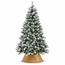 Artificial Flocked Christmas Tree with Metal Stand - 7ft