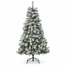 Artificial Flocked Christmas Tree with Metal Stand - 6ft