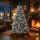 Artificial Flocked Christmas Tree with Metal Stand - 6ft 4