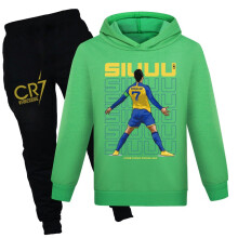 (Green,160cm)Ensemble pantalon sweat manches longues imprimé Cr7 vêtements enfants mode cadeaux