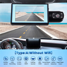 3.0In Dash Cam for Cars 1080P 2 Lens Front Camrea Dvr Video Recorder Black Box Inside Camera for Vehicle Night Vision,A
