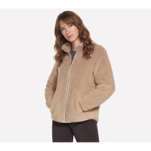 (, ) Skechers Skech-Sherpa Jacket Women's Taupe Fleece Jackets