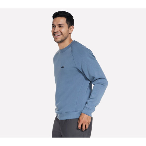 Skechers (, ) Skechers Cozy Luxe Elevate Crew Men's Blue Sweatshirt 2