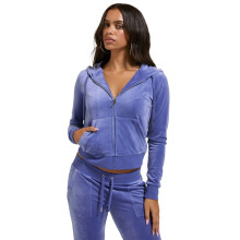 (, ) Juicy Couture Robertson Classic Jacket Polyester Women's Grey Hooded Sweatshirt