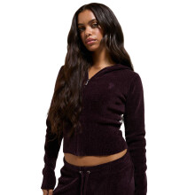 (, ) Juicy Couture Maya Knit Hoodie Women's Wine Hooded Sweatshirt
