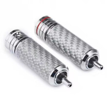 Fever Carbon Fiber Platinum-Plated RCA Lotus Plug Large Aperture DIY Welding Signal Audio Terminal