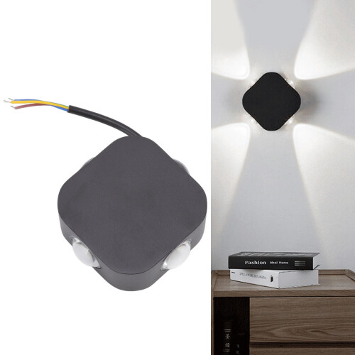 Außenwandleuchte LED 4-seitig Weiß Alu 1