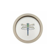Kit point de croix - KIND FOX - Libellule (KF058/5) - Support bois - 17,5 cm - 8 couleurs DMC