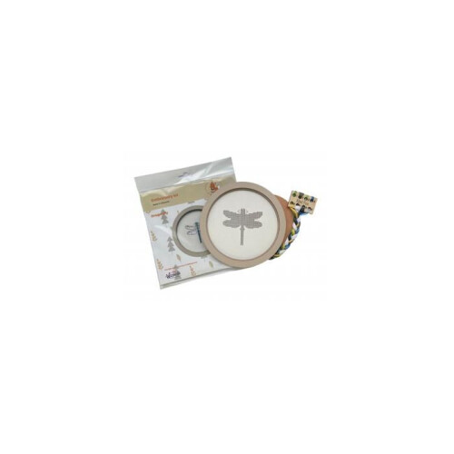 Kit point de croix - KIND FOX - Libellule (KF058/5) - Support bois - 17,5 cm - 8 couleurs DMC 1