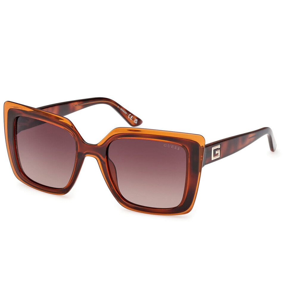 Guess Dark/Brown Gu7908 52F Woman Sunglasses Injected Squared Normal Shaded - Image 3