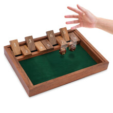 Ajuny Shut The Box Game 11 Inch Wooden Dice Maths Board for 1-2 Players