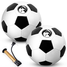2 Pack Football, Size 3, Black White