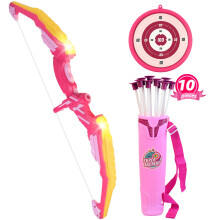 Bow and Arrow Set for Kids 3+, Light Up Archery Toy with 10 Suction Cup Arrows, 1 Target & 1 Quiver, Indoor Outdoor Sport Gifts for Boys Girls