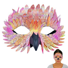Masquerade Bird Mask, Colorful Feathered Costume Mask Mystical Owl Masks for Adults Halloween Cosplay Party