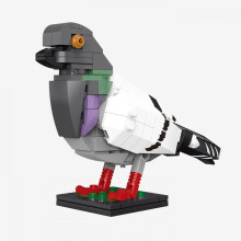 BlueBrixx Oskar Rock Pigeon, 182 Clamping Blocks, Bird Model for Collectors