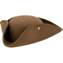Boland Faux Leather Brown Pirate Hat, Tricorn, Unisex for Men and Women, Pirate Fancy Dress Accessory, Headwear, Halloween, Adult, One Size