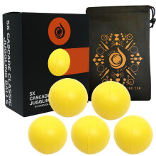 5 x Pro 115g Cascade Classic Juggling Balls - Thud Juggling Balls & Bag - Set of 5 Juggling Balls (Yellow)