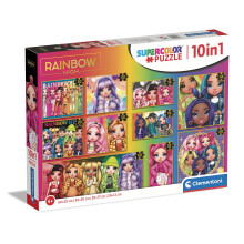 Clementoni - 20273 - Supercolor Puzzle 10 In 1 Rainbow High (3x18, 4x30, 2x48 and 1x60 Pieces) - Jigsaw Puzzle For Kids Age 4