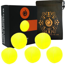5 x Pro 115g Cascade Neon Classic Thud Juggling Balls & Bag - Set of 5 Juggling Balls (Yellow)