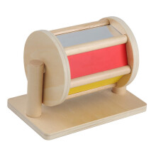 Wooden Montessori Spinning Drum Toy for Kids - 5 Colours & 1 Acrylic Mirror, Baby Bell, Spinning Rainbow Wooden Toys