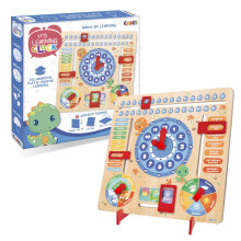 CRAZE Wooden Learning Clock for Kids - Days of the Week & Calendar
