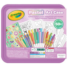 CRAYOLA Pastel Art Case - 50+ Pieces of Pastel Colouring Fun! | Includes Crayons, Markers, Pencils, Stickers & Paper | Ideal for Kids Ages 4+