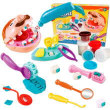 Crelloci Play Color Dough Sets Air Clay Toys Dentist Doctor Kits Tools Drill Fill Art Craft DIY Playsets