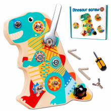 Montessori Toy for 3 4 5 Years, Montessori Screwdriver Board, Fine Motor Skills Toys, Dinosaur Toy for Kids, Montessori Toys for 3 Year Olds