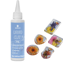 Liquid Polymer Clay 120ml, Translucent Liquid Clay for Oven-Bake, for DIY Enthusiasts, Easy to shape & multi-mold compatible