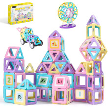 Magnetic Building Blocks, 120 PCS Construction Magnetic Tiles Set for Kids
