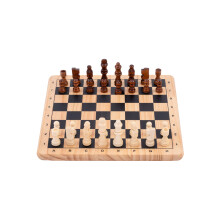 Engelhart - 150235 - Birch Wood Chess Game - Printed Board - Classic Board Games - 32 Pieces - King 77 mm - 30 x 30 x 3 cm - Beginners - 2 Players