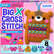 EZCRA Animal Cross Stitch Kit for Kids Ages 5-8 - 8 Beginner Projects