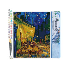 Figured'Art Paint by Numbers for Adults Van Gogh Cafe Terrace at Night 40x50cm - Craft Art Painting DIY Kit Rolled Canvas Without Frame