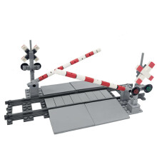 City Train Tracks Railroad Crossing Building Blocks Set Compatible with All Major Brands,Classic City Straight Tracks Railway Rail Crossing with