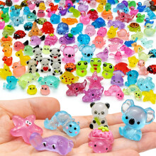 160 Mini Resin Animals Mixed, 64 Rare Styles Glass Animals Figures Glow in the Dark Tiny little Miniatures Sea Creatures, Wildlife, Insects, Pandas