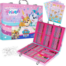 Get Trend Paw Patrol Inspiration Kids Art Set 137 Pcs, Colouring Pencils Crayons Washable Markers & Accessories