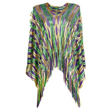 Mardi Gras Poncho Halloween Costume Mardi Gras Shawl Cape Cosplay Fancy Dress up Scarf Masquerade Costume Mardi Gras Party Favor