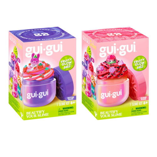GUI GUI Fruity Glow Slime Kit, Cloud & Butter Scented Slimes