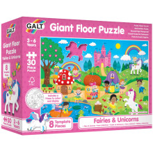 GALT Giant Floor Kids Jigsaw Puzzle Fairies and Unicorns, 60 x 90 cm