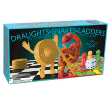 House of Marbles Draughts & Snakes and Ladders 2-in-1 Board Game
